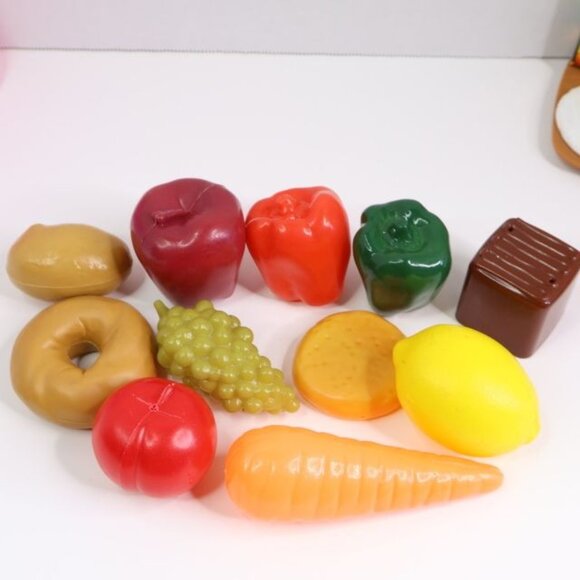 Lot of Childrens Pretend Play Kitchen Food Fruits Vegetables Pizza Utensils Kids - Picture 3 of 14